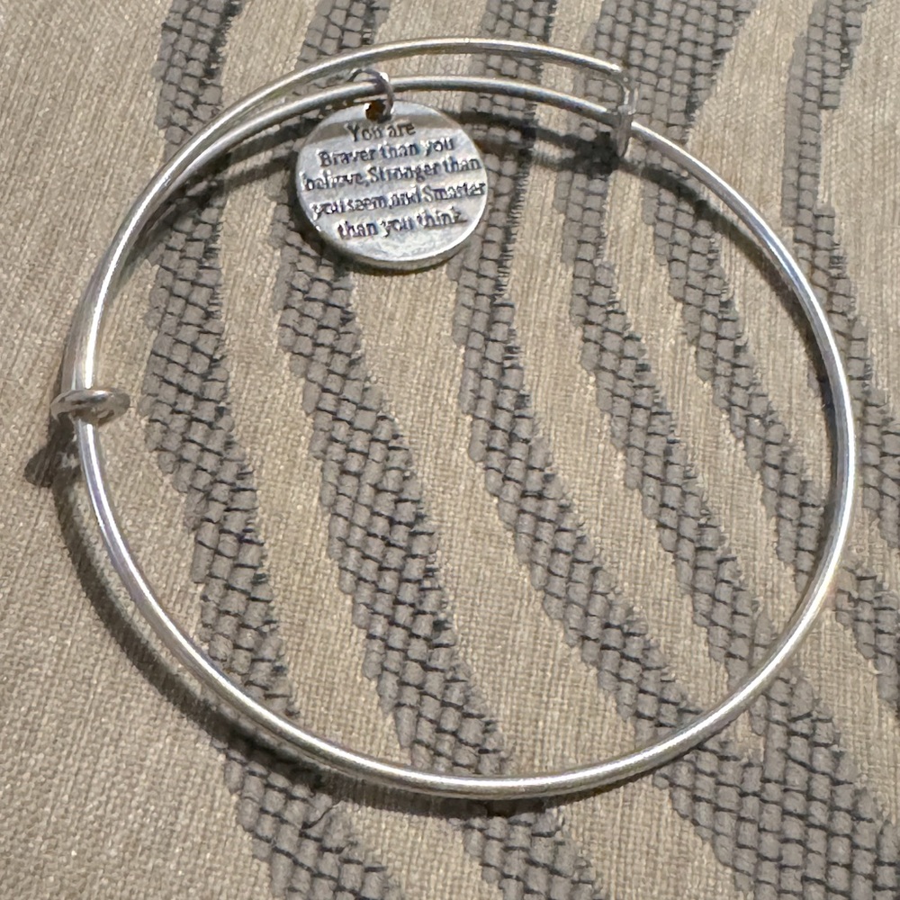 Chrome-plated Silver "Braver Than You Believe" Bracelet